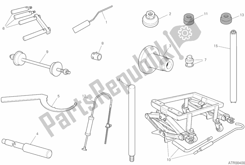 All parts for the Workshop Service Tools (frame) of the Ducati Diavel 1260 S USA 2020